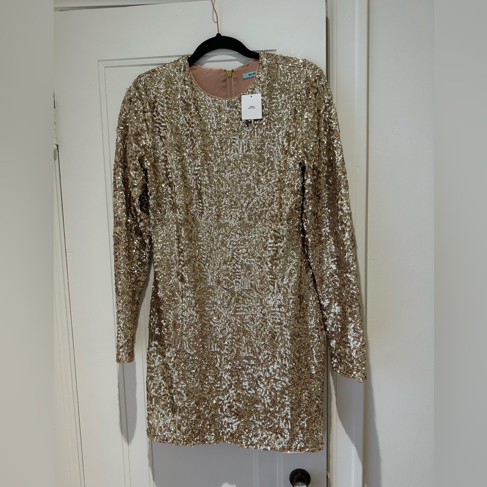 Brand New Kimchi Blue Gold Sequin Dress